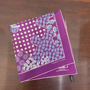 Turnbull & Asser Purple Silk Pocket Square